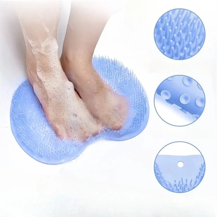 Alfombrilla exfoliante para pies y espalda para ducha, con ventosas antideslizantes para montar en la pared, para hombres y mujeres