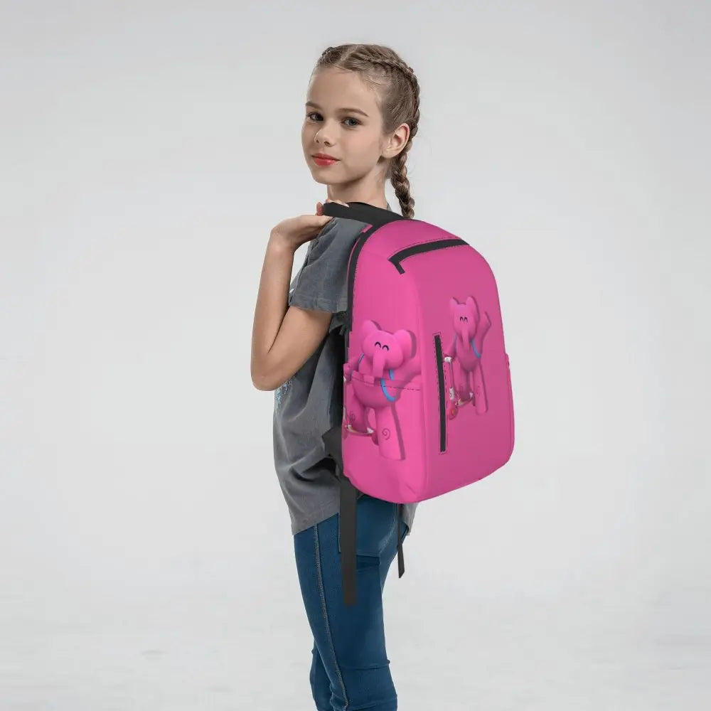 Mochila azul de dibujos animados de Pocoyo para niños, mochila de gran capacidad para niños, mochila escolar, bolsos de hombro para hombres y mujeres