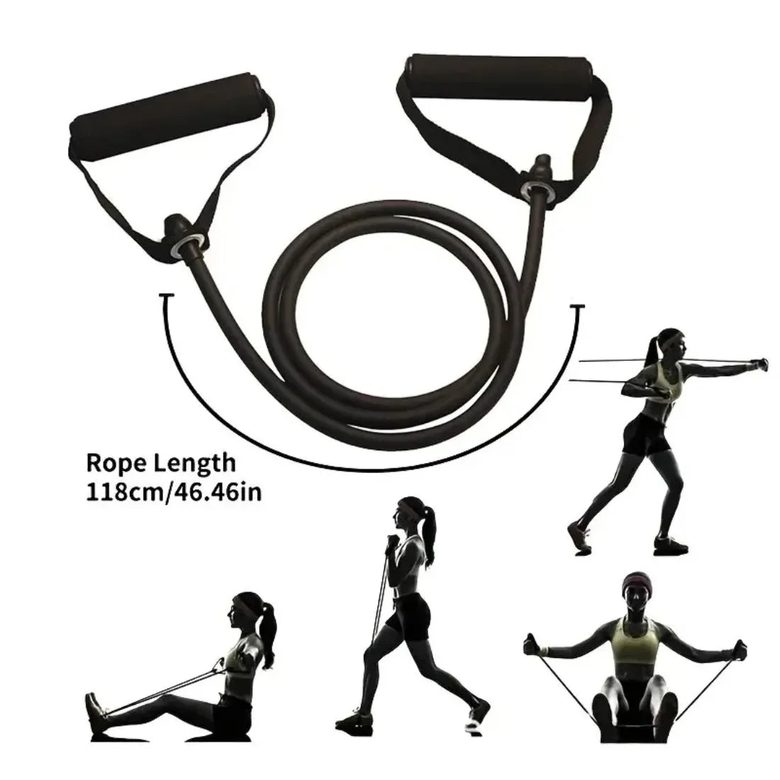 Bandas de Resistencia con Asas – Set de Entrenamiento de Fuerza para Gimnasio en Casa para Hombres y Mujeres