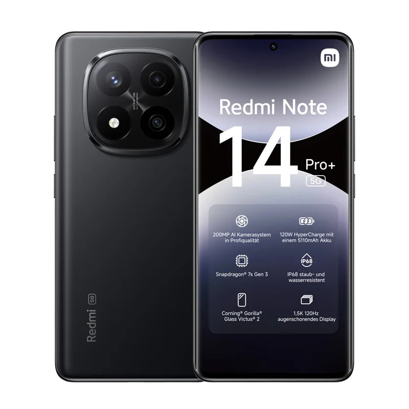 Versión global Redmi Note 14 Pro+ 5G Smartphone Snapdragon 7s Gen 3 200MP Cámara trasera IP68