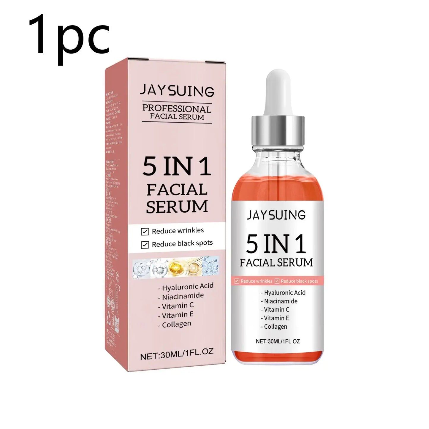 Suero Facial 5 en 1 para Reducir Líneas Finas, Reafirmante, Reduce Manchas y Pigmentación, Hidratante, Reafirmante de Piel