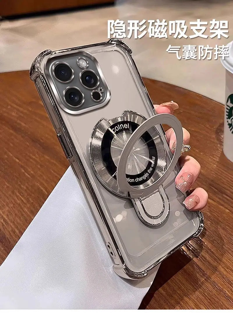 Para realme 15 Pro Funda de lujo galvanizada de silicona transparente soporte cubierta para realme 15Pro Funda de parachoques a prueba de golpes