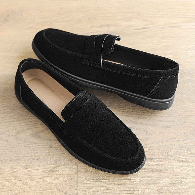 Gran oferta de mocasines sin cordones para hombre, ligeros, transpirables, cómodos, planos para exteriores, suela suave antideslizante, zapatos informales para caminar a diario