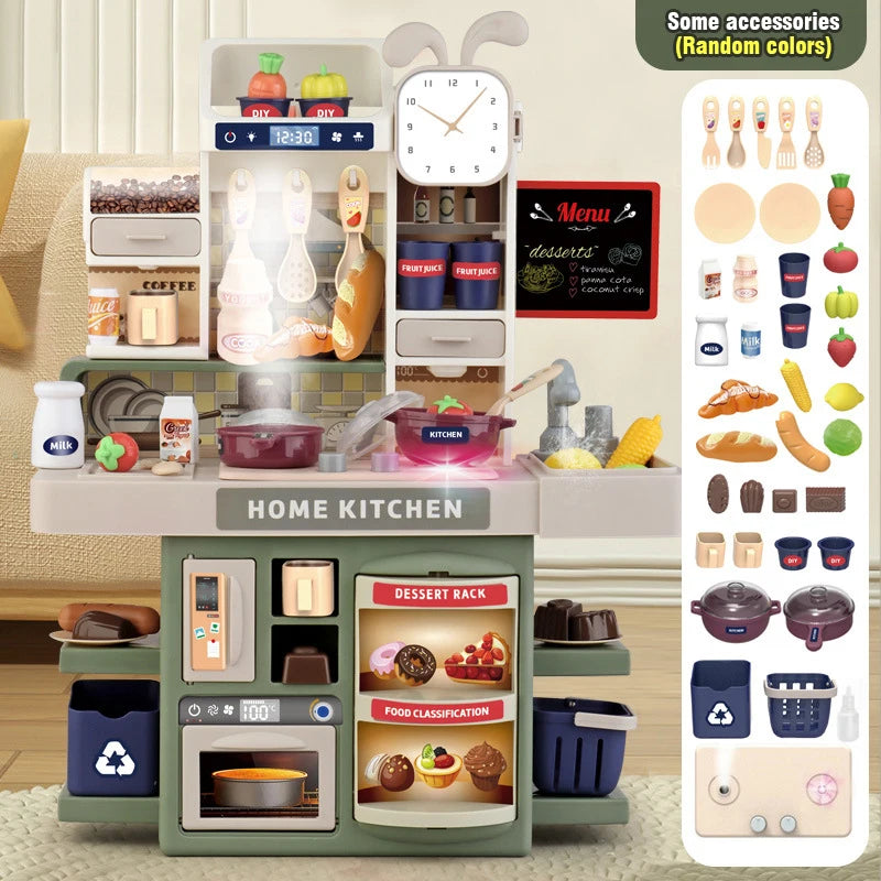 Juego de Cocina para Niños, Juguete de Simulación de Cocina con Vapor y Luces para Juego de Imitación