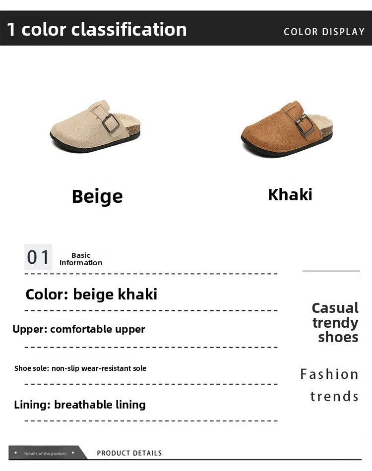 2025 niños niñas invierno cálido felpa corcho cama piel zuecos zapatillas señora peluda casa pisos zapatillas de algodón