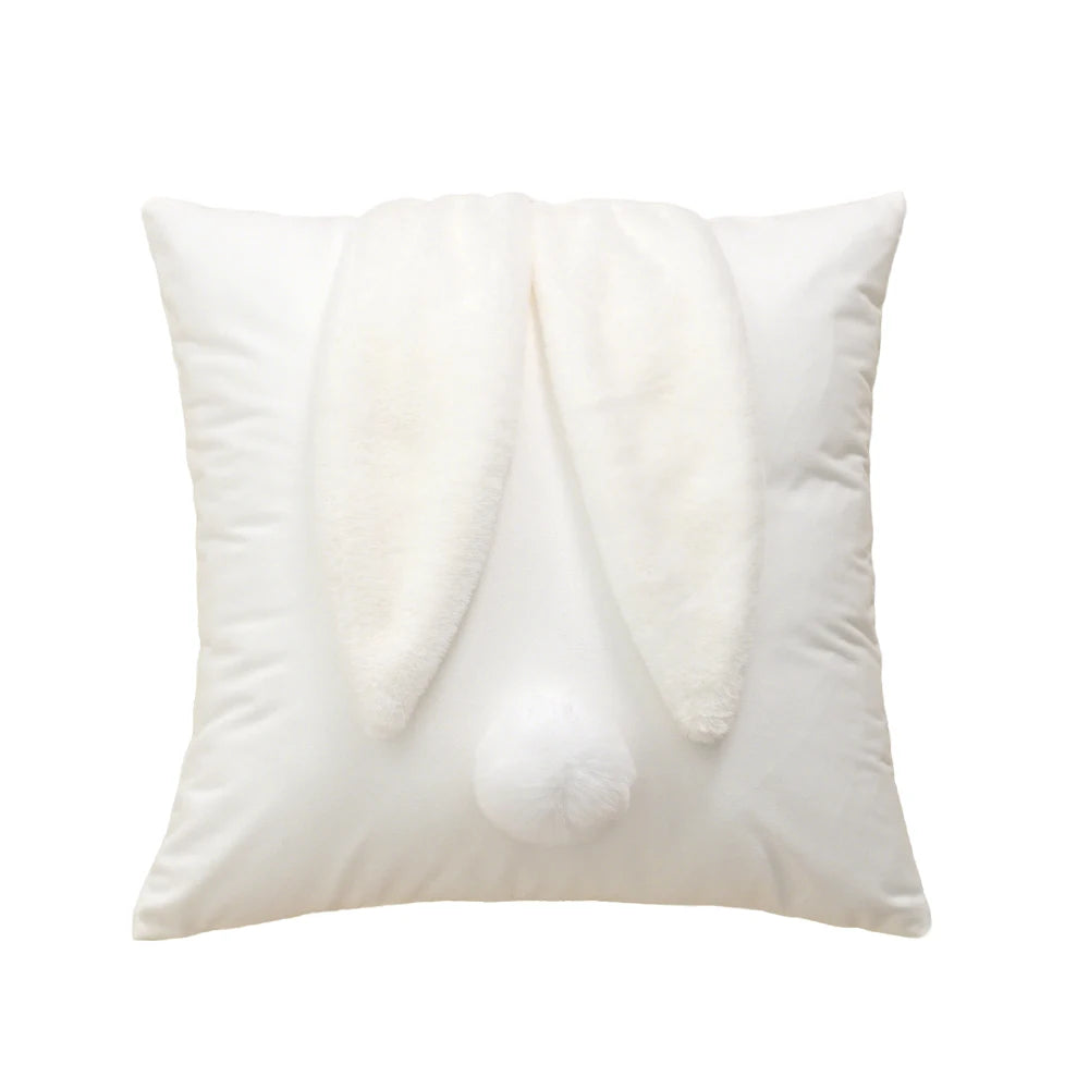 BUYNOW-fundas de cojín con Orejas de conejo, fundas de almohada de terciopelo holandés, decoración de felpa suave, fundas de almohada para sofá, decoración del hogar, 1 ud.