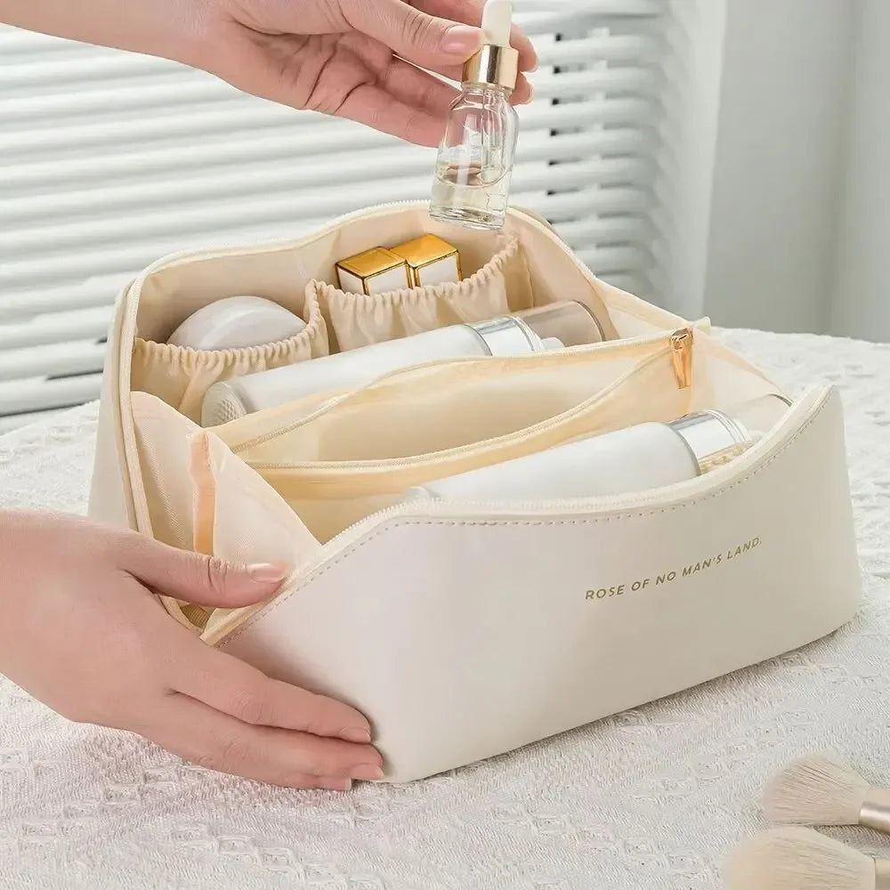 Organizador de maquillaje, kit de aseo femenino, estuche de maquillaje, bolsa de almacenamiento, caja de lujo para mujer, bolsa de cosméticos, bolsa organizadora para viaje con cremallera