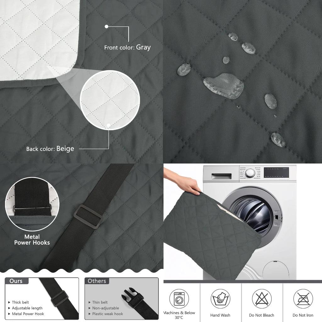 Fundas de sofá impermeables, funda antideslizante de 1/2/3/4 plazas para niños, mascotas, Protector de sofá lavable con correa elástica