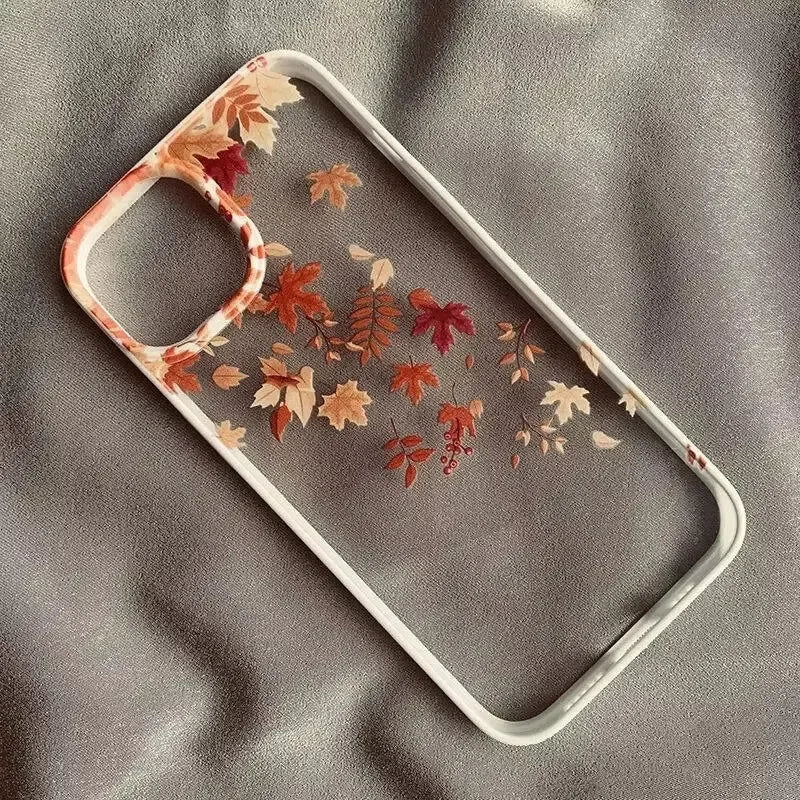 Funda de teléfono de hojas caídas a la moda para Xiaomi Redmi 14C 13C 12C 4G Poco X6 X5 Pro Redmi Note 12 11 13 Pro Plus 5G funda de hoja de arce