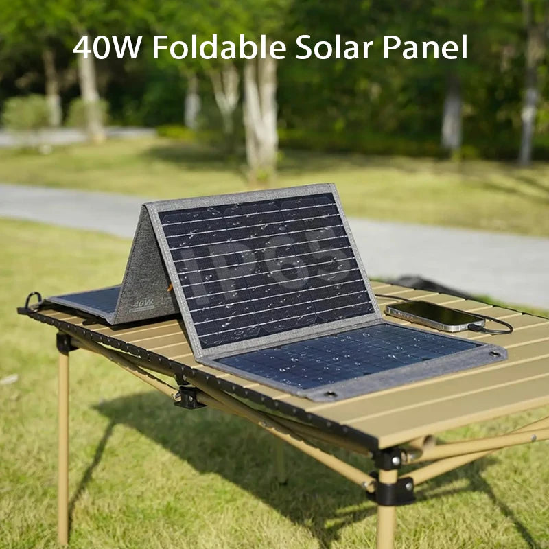 MHPOWOS 40W Panel Solar plegable 5V USB cargador de batería portátil para teléfono móvil banco de energía impermeable al aire libre para acampar