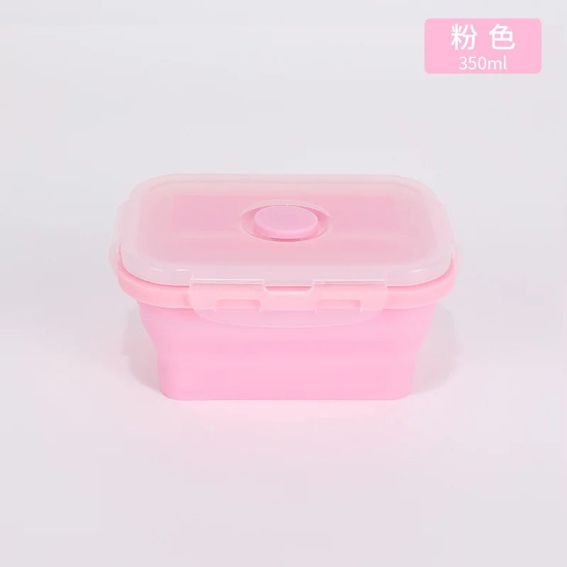 Contenedores plegables de almacenamiento de alimentos de 4PS con tapas y ventilación, juego de contenedores de preparación de comidas plegables de silicona apilables para cocina
