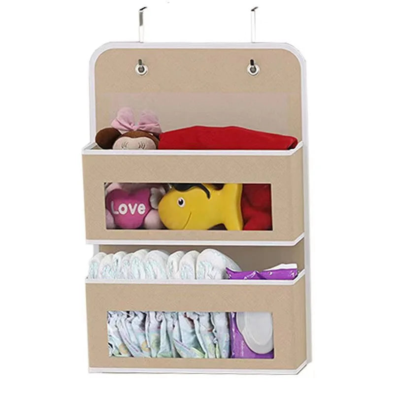 Organizador de almacenamiento colgante de 5 estantes: detrás de la puerta, antiinclinación, 5 bolsillos de gran capacidad, adecuado para dormitorio, baño