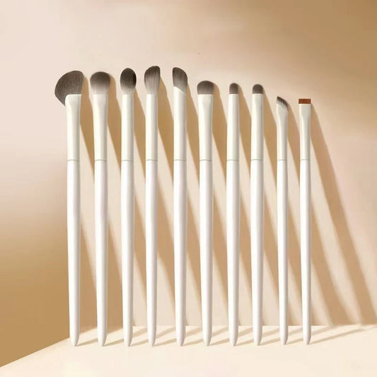 Juego de brochas de maquillaje natural para ojos, brocha para sombra de ojos, brocha de maquillaje blanca ultrasuave, herramienta de maquillaje para sombra de ojos y delineador de ojos, 5/8/10 Uds.