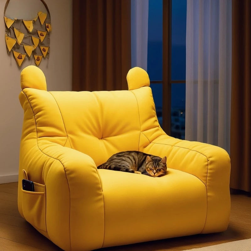 Sofá cama para gatos con diseño de dibujos animados, cama para mascotas lavable desmontable para gatos de interior, soporte de hasta 2,72 KG, regalos acogedores para muebles para mascotas