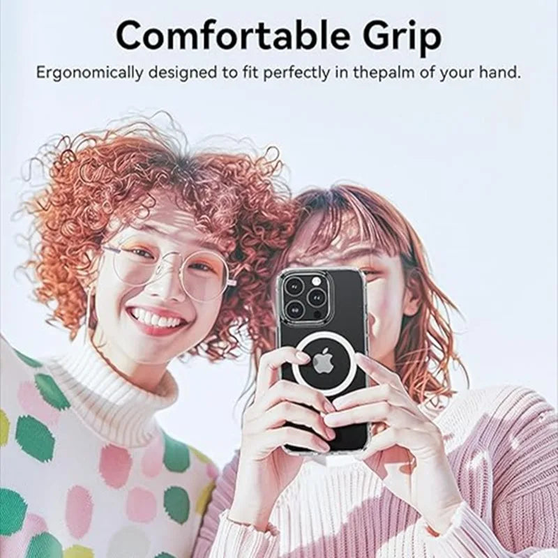 Funda de teléfono transparente magnética Original para Magsafe para iPhone 17 16 15 14 Plus 13 12 11 Pro Max cubierta trasera de carga inalámbrica