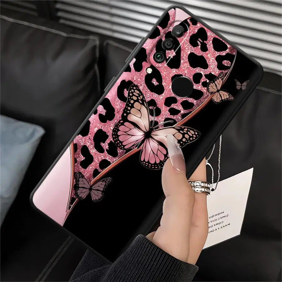 Funda de teléfono para Huawei P30 P20 Pro P20 P40 Lite P20 Lite 2018 P Smart 2019 funda suave patrón de estampado de leopardo de dibujos animados
