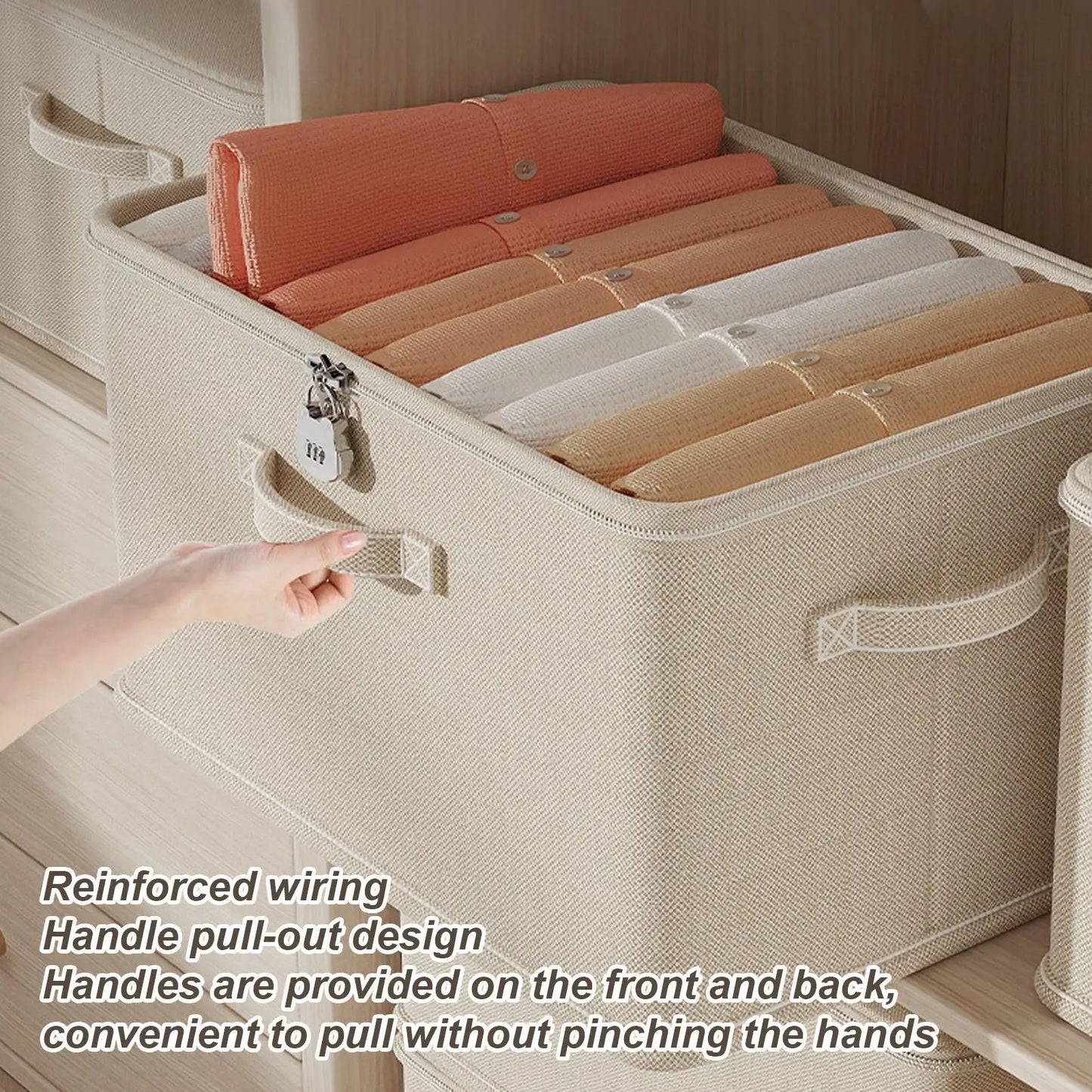 Caja de almacenamiento grande con cerradura, contenedor de almacenamiento apilable seguro con asa, contenedor organizador con bloqueo, cestas de estante lavables para