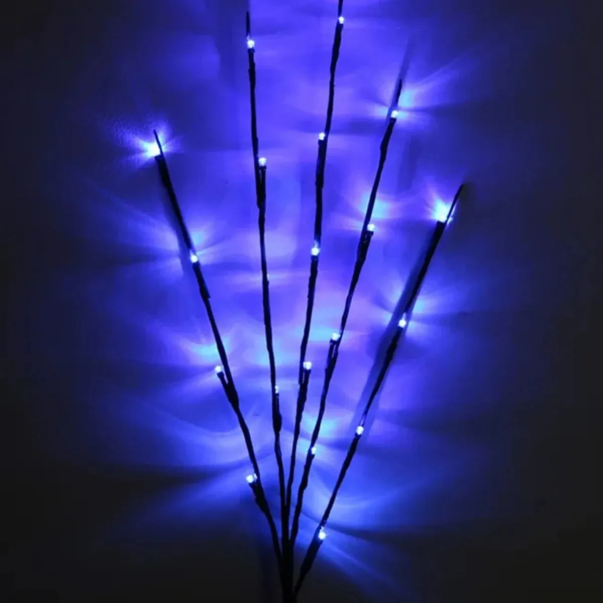 Luces LED de rama de árbol para decoración navideña, 1 piezas, 20LED, funciona con pilas, para el hogar, jarrón interior, Festival de vacaciones