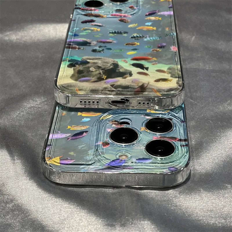 Funda de teléfono bonita con forma de Animal del océano para iPhone 11, Funda protectora transparente para iPhone 15, 13, 14, 12, 16 Pro Max 8, 7 Plus, XR, XS, X SE