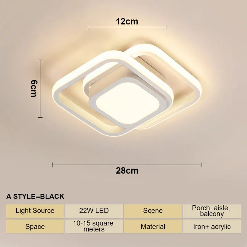 Lámpara de techo LED moderna para sala de estar, dormitorio, guardarropa, pasillo, escalera, luz de techo, decoración interior del hogar, accesorio de iluminación