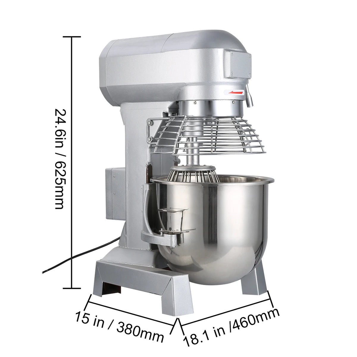 SucceBuy Mezclador de alimentos comercial 10Qt 450W 3 velocidades ajustables 110/178/390 RPM batidor batidor de acero inoxidable resistente Premium