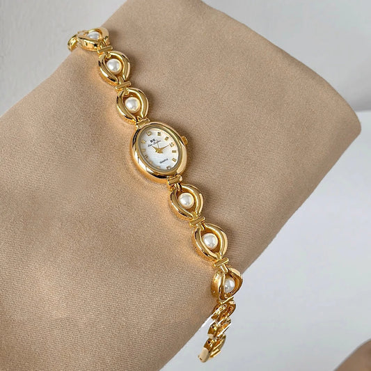 Reloj de pulsera para mujer, relojes de pulsera de cuarzo, marca de lujo, Vintage, informal, pequeño reloj plateado, reloj de alta calidad para mujer