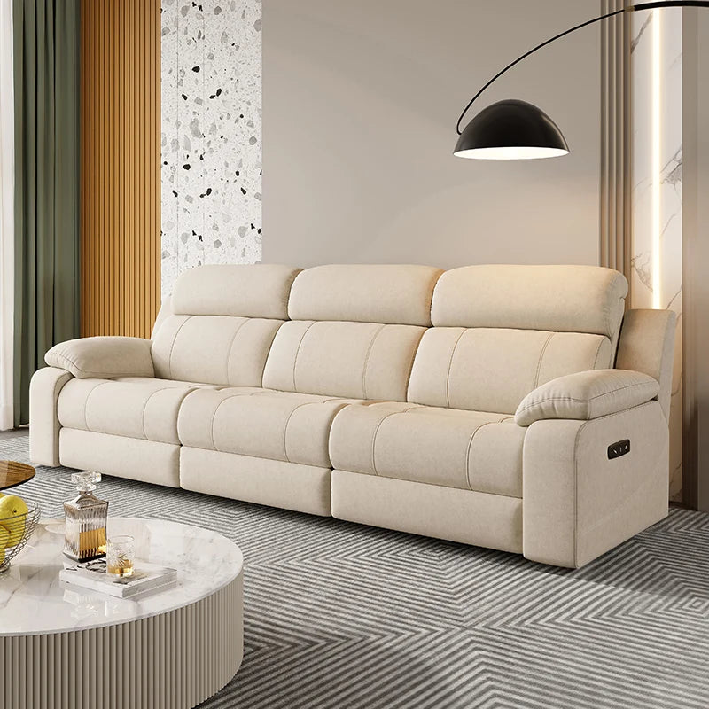 Sofá de tela eléctrico multifuncional, chaise longue recta ajustable, cómodo, individual, para varias personas, mueble para el hogar