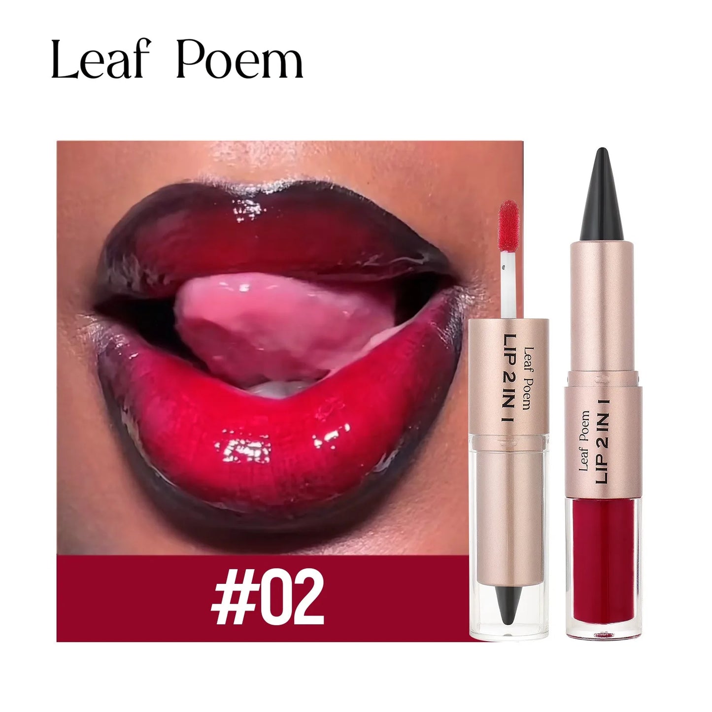 Maquillaje de Labios 2 en 1 Color Rosa Ciruela Oscuro, Delineador de Labios Mate, Brillo Labial Voluminizador con Efecto Espejo, Contorno de Labios Resistente al Agua, Maquillaje No Pegajoso