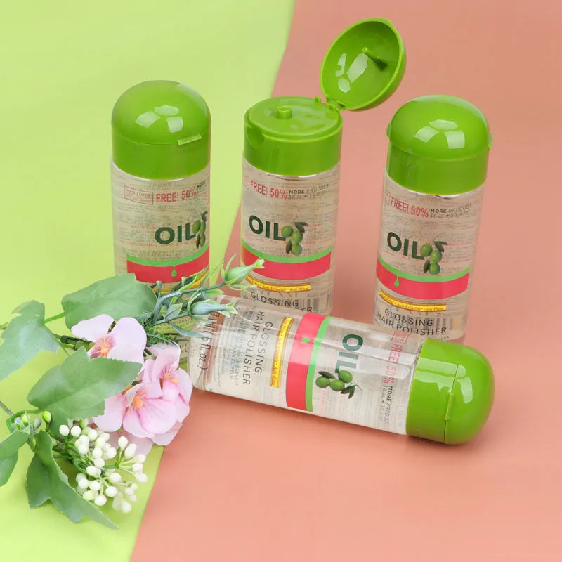 Aceite de oliva, Control del Frizz y brillo, pulidor de brillo, 6 onzas, aceite brillante para el cabello, uso diario, buen olor, aceite suave y saludable