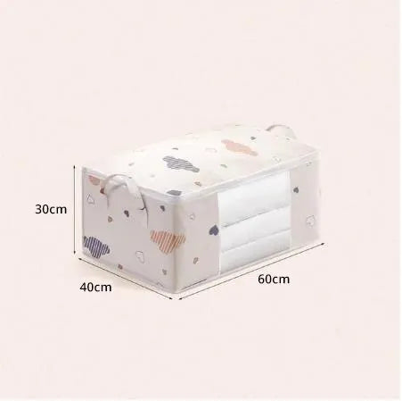 Bolsa de almacenamiento de ropa de gran capacidad, organizador con asa reforzada, adecuado para mantas, ropa de cama, plegable con cremallera resistente
