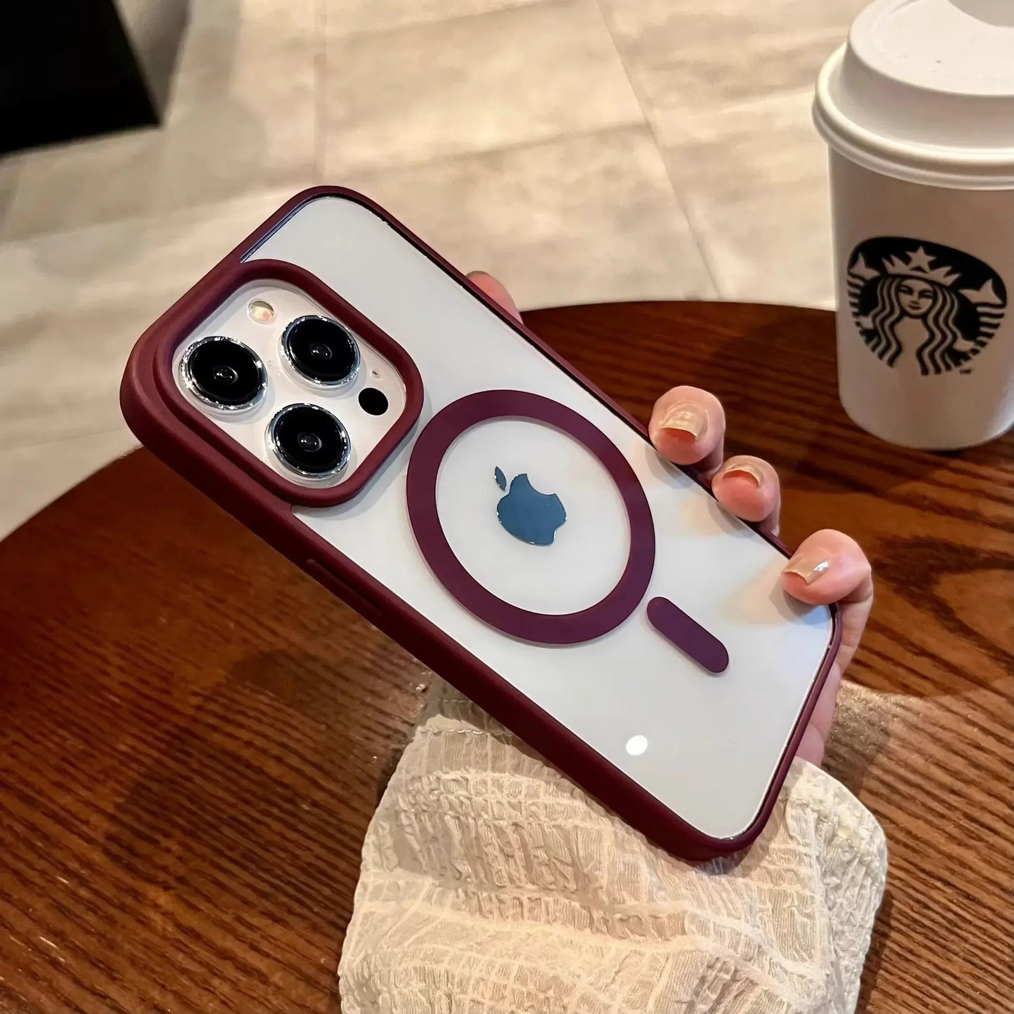 Funda de teléfono con carga magnética de titanio Natural mate para iPhone 16 15 14 13 12 11 Pro Max Plus Mini magsafe cubierta dura a prueba de golpes