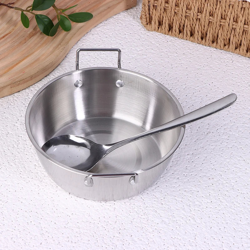 Olla para cocinar con asa de acero inoxidable para cocina, olla para mariscos y arroz, paellera para cocina casera, platos para aperitivos de picnic