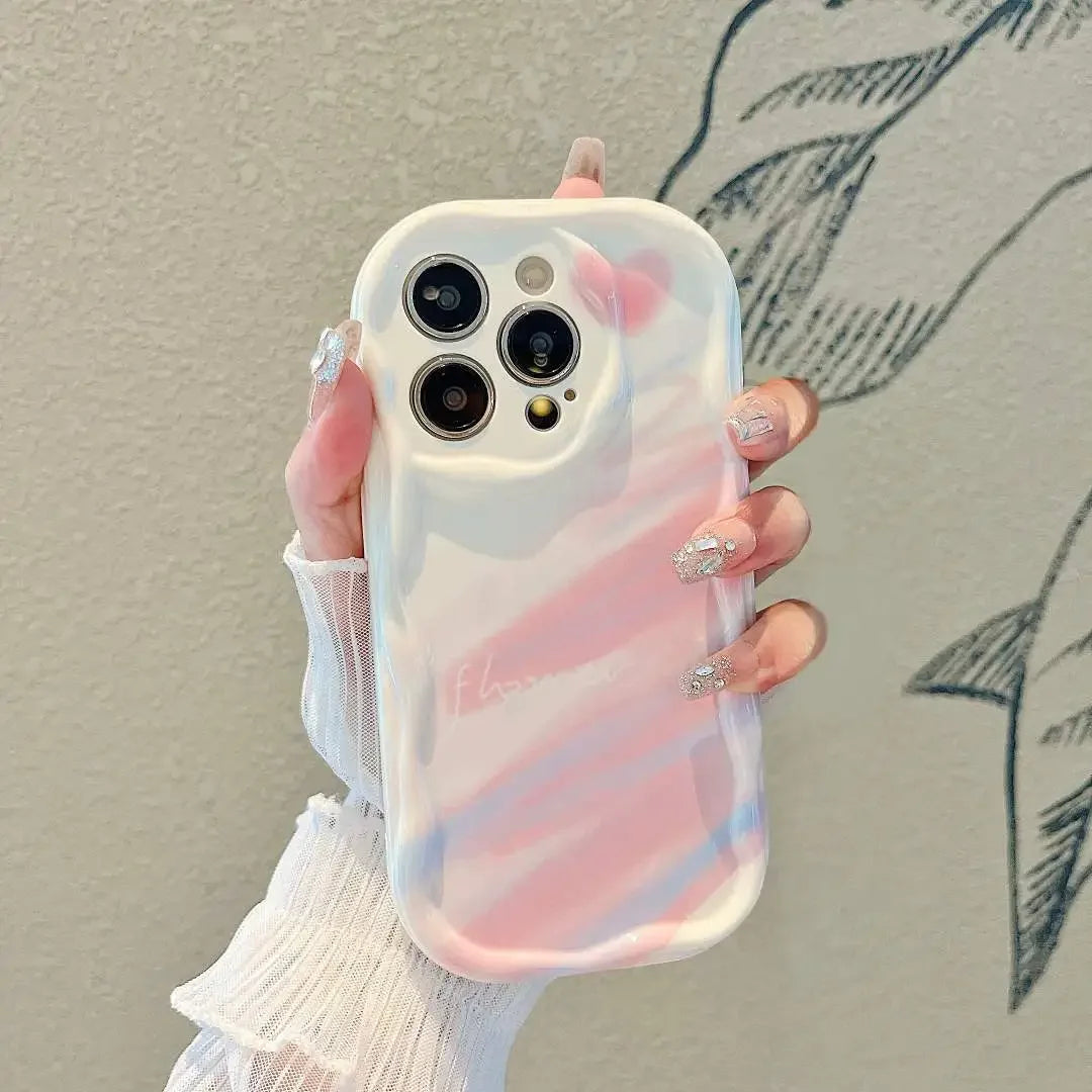 Funda de teléfono para OPPO Realme C53 C55 C11 2021 C33 C31 C35 C21Y C25Y C20 C21 C12 C15 C25 C30 C30S C25S 5 5i 5s 6i cubierta ondulada de flores