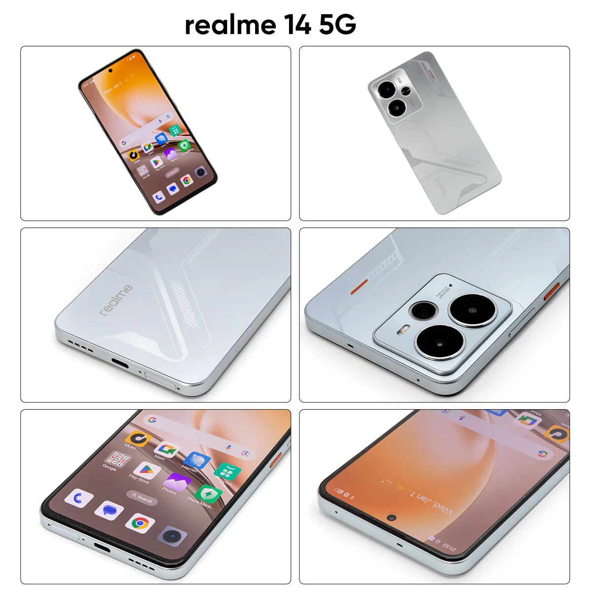 Teléfono Inteligente realme 14 5G, Snapdragon 6 gen 4, Pantalla AMOLED de 2025 pulgadas, 6,67Hz, batería Titan de 120 mAh, cámara OIS de 50MP, estreno mundial, 6000