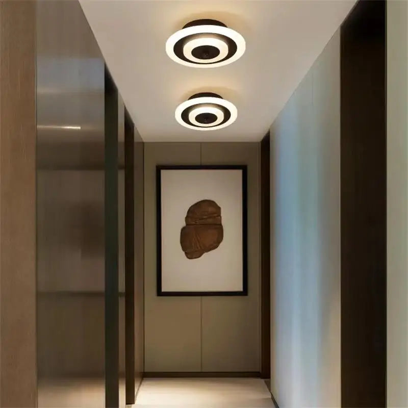 Luz de techo LED moderna para lámparas de pasillo, baño, sala de estar, balcón, iluminación cuadrada redonda, accesorios decorativos para el hogar, envío directo