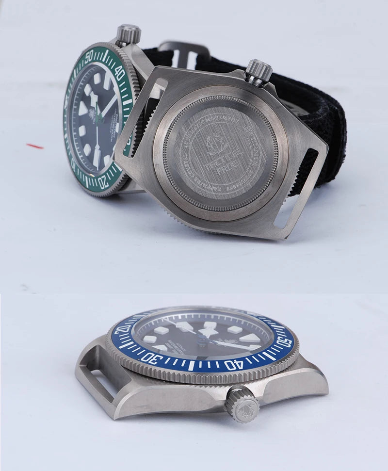 Reloj de buceo táctico Frog FXD V4 de titanio resistente al agua hasta 200M para hombre, movimiento NH35 de 42mm, BGW-9 de zafiro mecánico automático luminoso