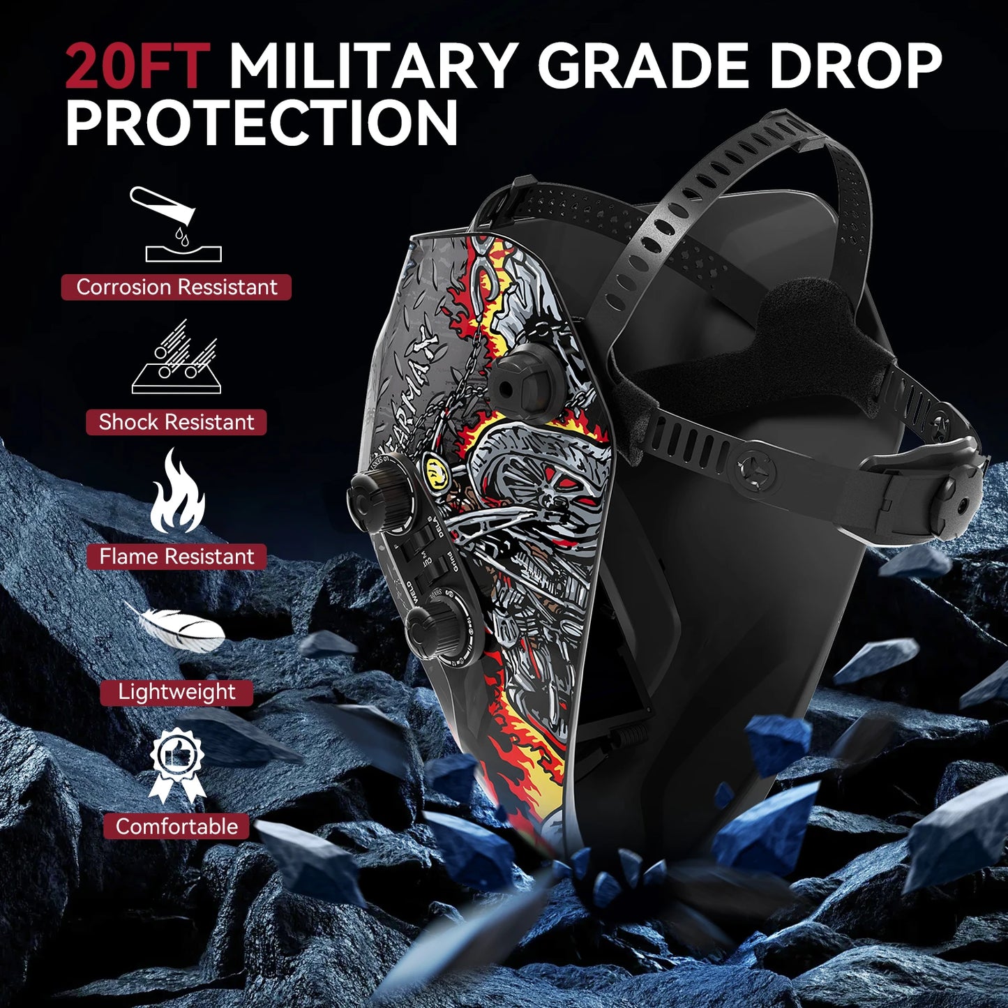 Casco de Soldadura ARCCAPTAIN con Oscurecimiento Automático, 4 Sensores, 1/25000s, para Soldadura TIG MIG ARC, Gran Visibilidad, Color Real