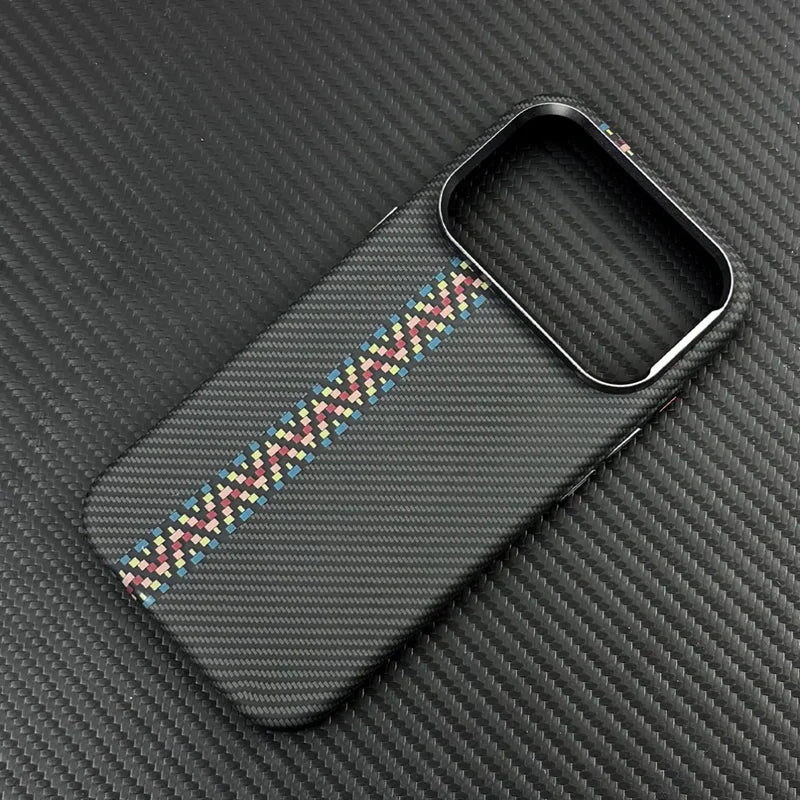 Funda Magnética con Textura de Fibra de Carbono para iPhone 17, 17 Pro Max, 16 Pro, 15, 14, 13, Ultrafina, con Lente de Aleación, Carga Inalámbrica, Carcasa Rígida