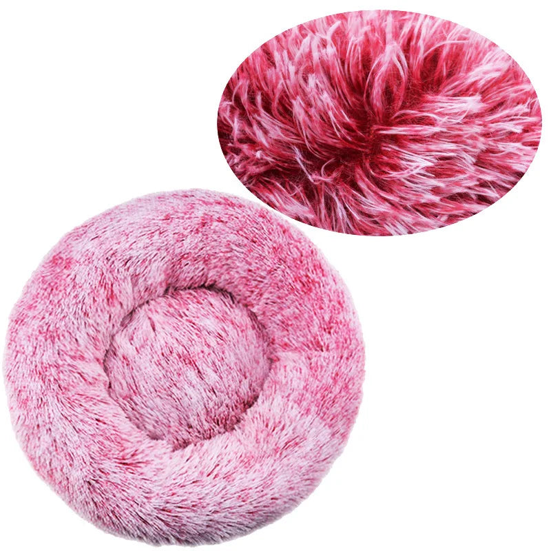 Cama redonda para mascotas de 40-90cm y 6 tamaños, cama para perros grandes, cama para gatos súper suave, casa para perros de peluche para perros medianos, casa para dormir cálido en invierno