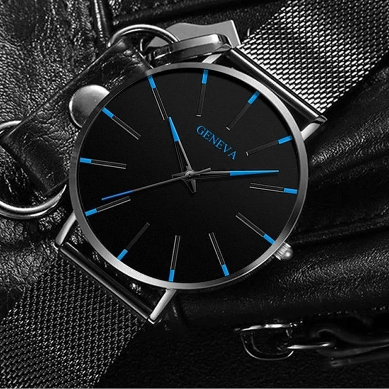 Reloj de pulsera de cuarzo para hombre minimalista ultrafina