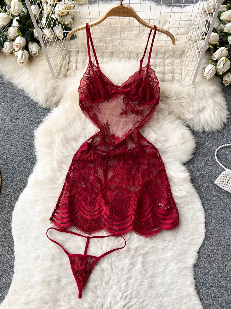 Ropa de dormir para fiesta de San Valentín, Catsuits combinados, peleles de tiras de malla eróticos íntimos ajustados, monos de mujer, lencería, conjuntos sexys
