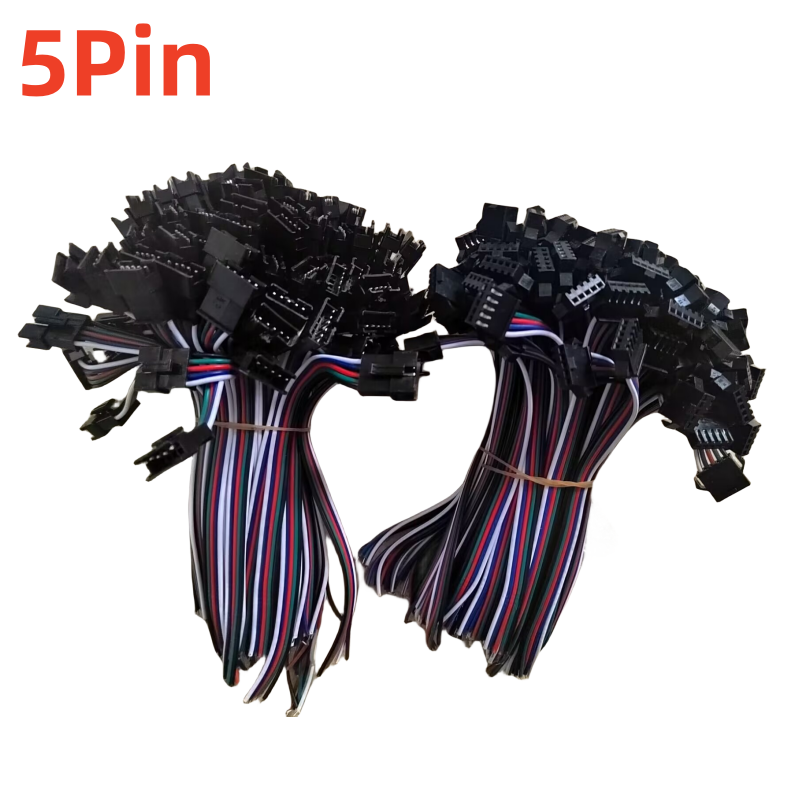 100 pares 2 pines/3 pines 4 pines 5 pines 6 pines JST conector Led macho a hembra cable de 15cm para 2811 5050 RGB RGBW RGBCCT controlador de lámpara de tira Led