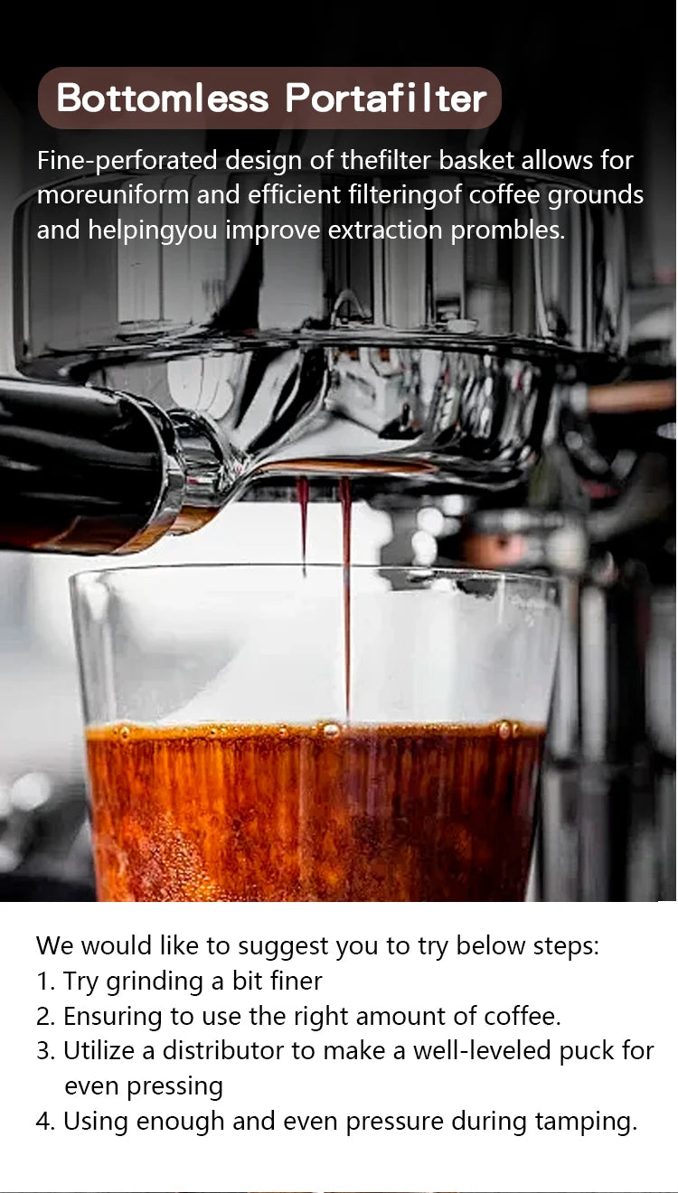 Portafiltro sin fondo para café, 51mm, para Homix H11 Oster Cecotec Hibrew, cesta de filtro de repuesto de 1 y 2 tazas, accesorio para máquina de café expreso