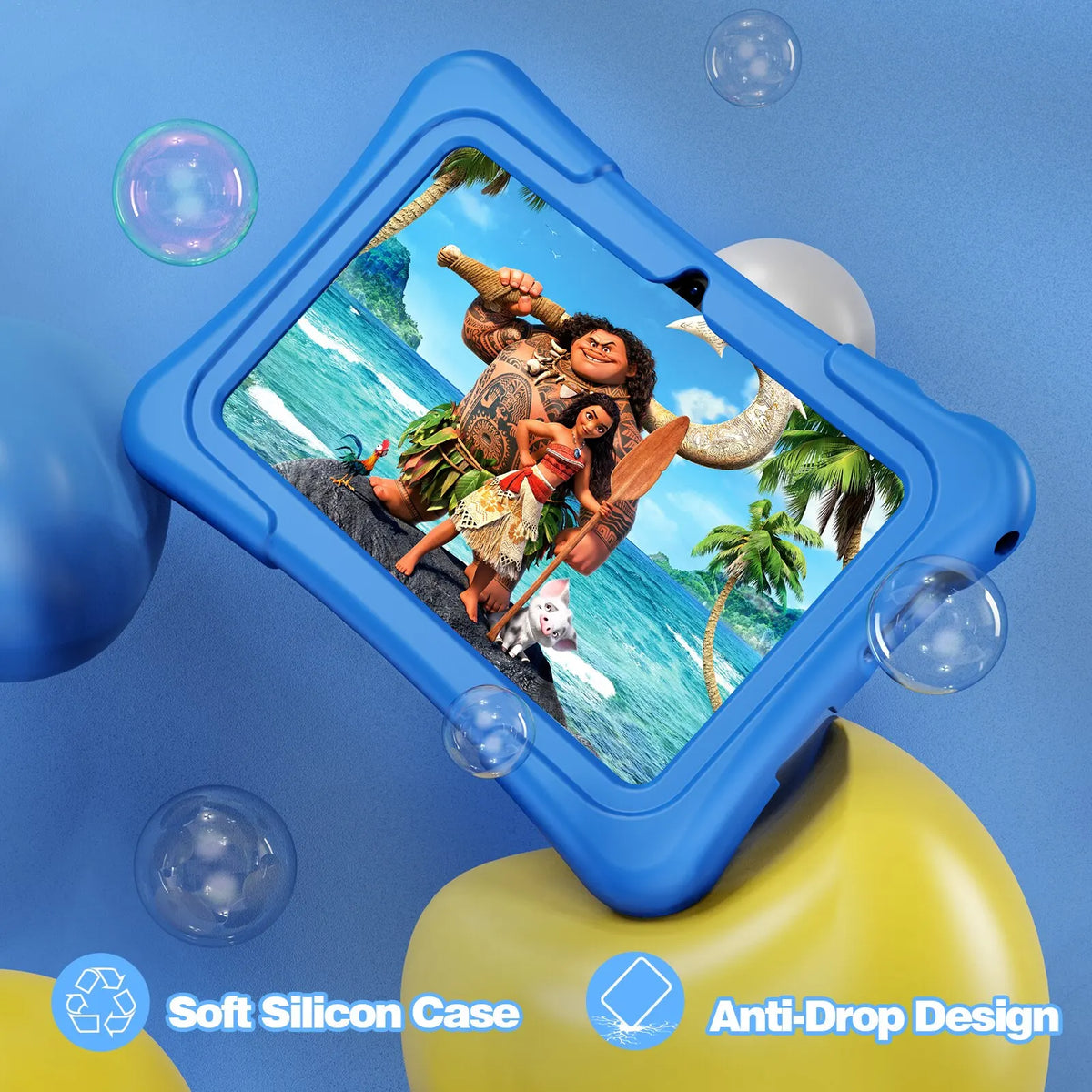 Tableta PRITOM para Niños de 7 Pulgadas, Android 13, 32 GB, WiFi, Bluetooth, Cámara Dual, Software Educativo Instalado, con Funda Protectora