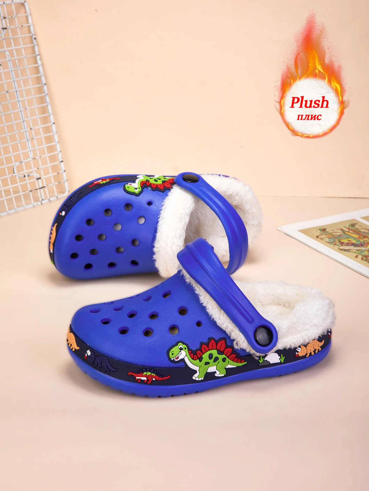 Sandalias de invierno para niños, zapatillas de piel para niños, zapatos para niñas, zuecos antideslizantes, sandalias bonitas de dibujos animados para niñas, zapatos para niños