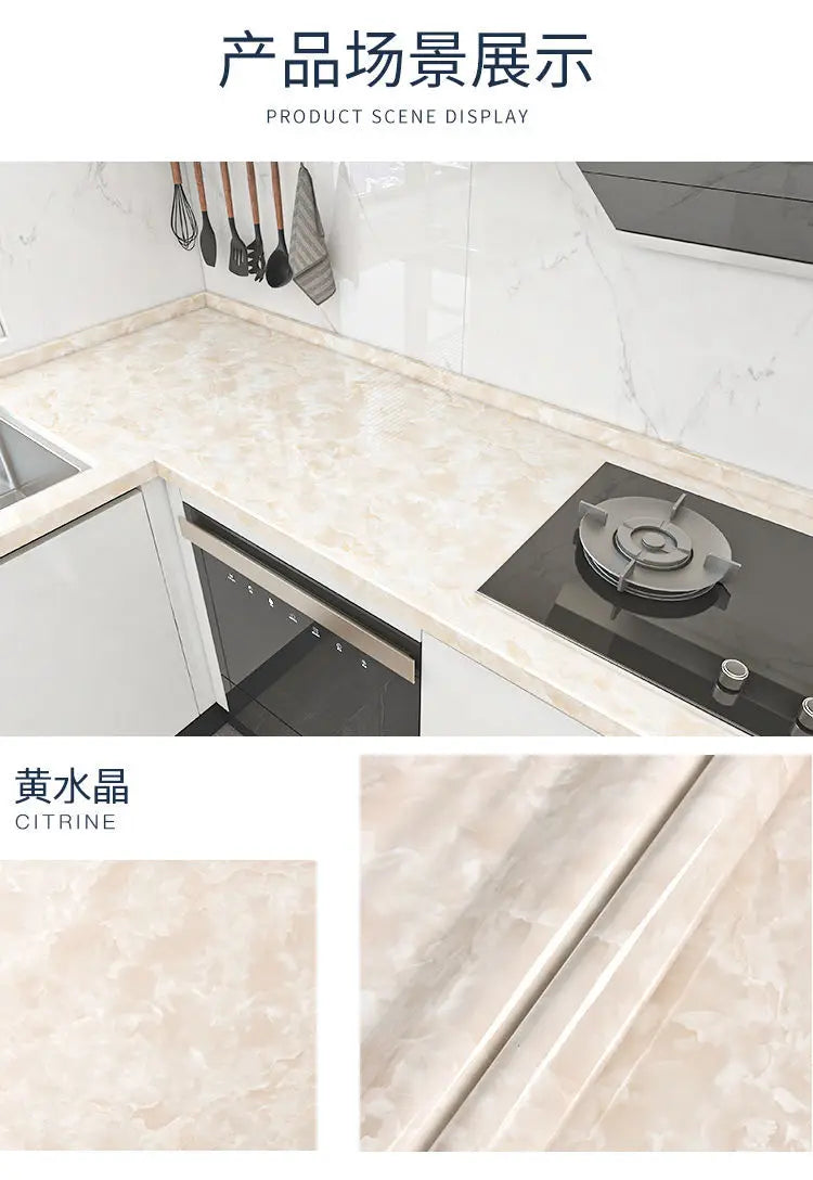 Papel tapiz adhesivo de pared de 80cm de ancho, lámina impermeable a prueba de aceite, pegatina decorativa de mármol, papel decorativo para renovación de baño y cocina