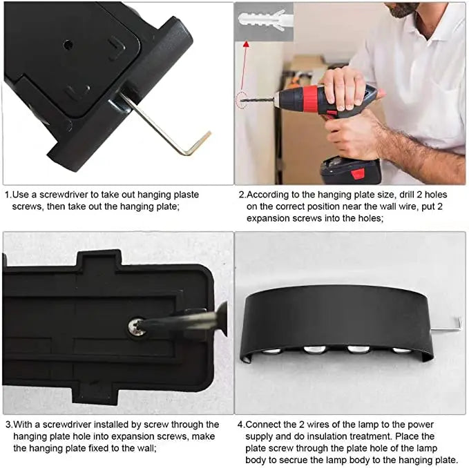 Apliques de pared LED, lámpara moderna para interiores y exteriores, luces blancas de montaje en pared arriba y abajo para decoración de sala de estar, pasillo y dormitorio