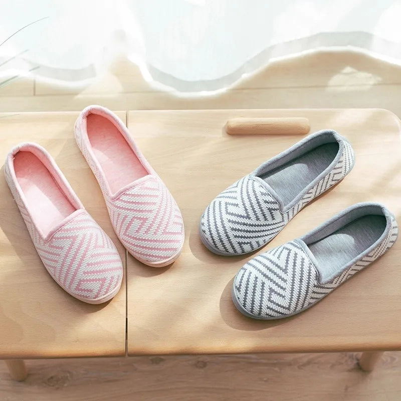 Nuevas Pantuflas Térmicas Antideslizantes para Mujer, Primavera-Otoño 2026, Pantuflas de Interior Tejidas, Suela Suave, Zapatos para Casa