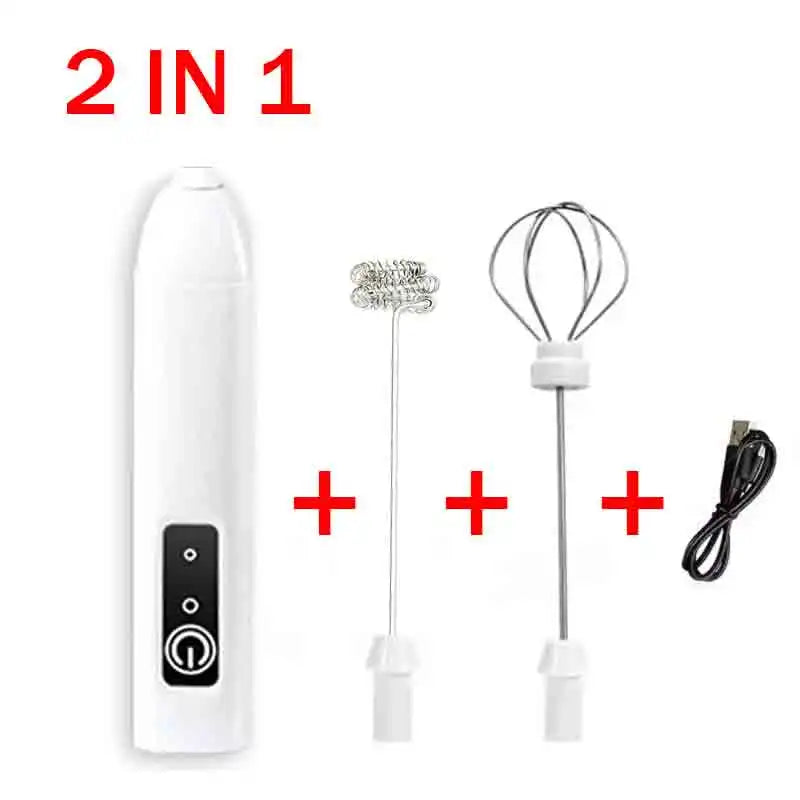 Batidora de Huevos Eléctrica Recargable GBBMA con Soporte, 3 Velocidades Ajustables, Batidora de Mano, Mezclador de Bebidas, Espumador de Leche para Café