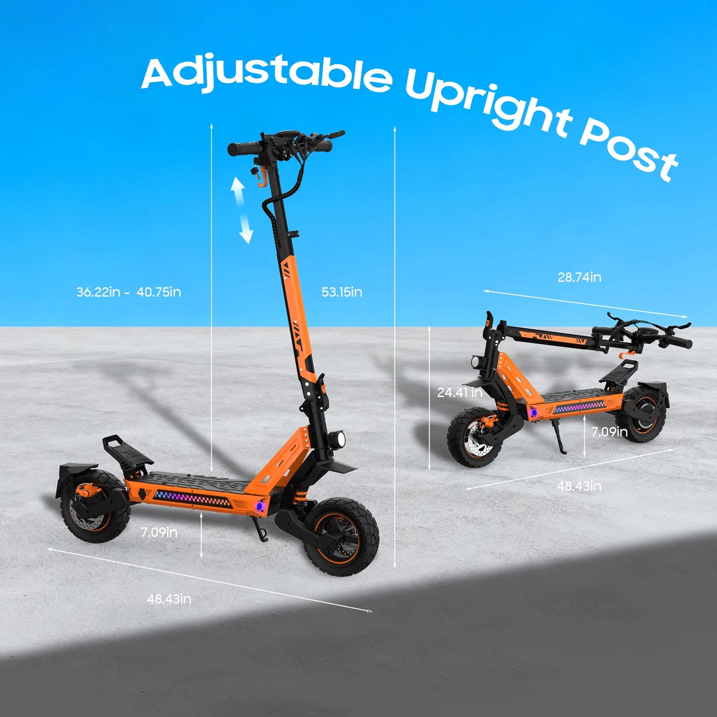 Patinete Eléctrico TOFUN TF3 PRO 1200W con APP, Velocidad Máxima 50 km/h, Autonomía 40-50 km, 48V 15.6Ah, Neumáticos de 10 Pulgadas, 4 Modos, Plegable